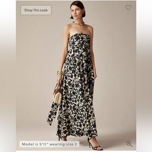 New w/tags J. Crew Collection strapless bow-back maxi dress in floral print